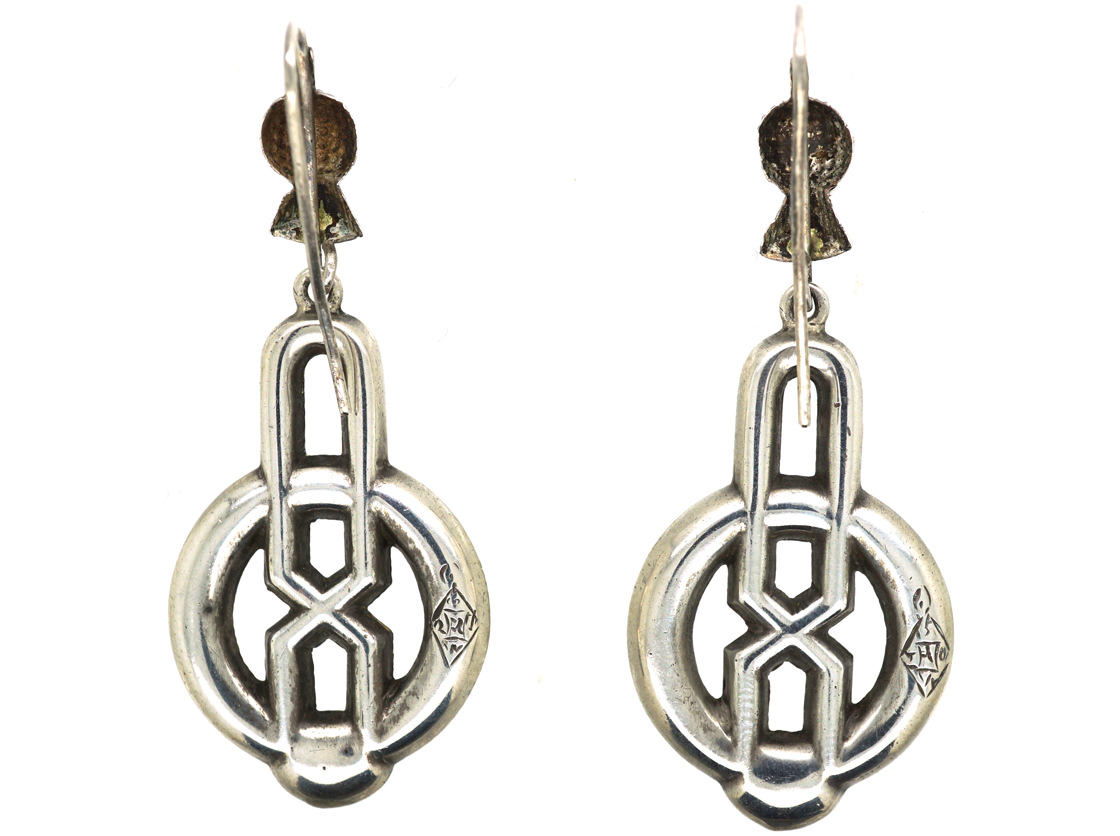 Victorian Scottish Silver & Agate Drop Earrings (13M/PR) | The Antique ...