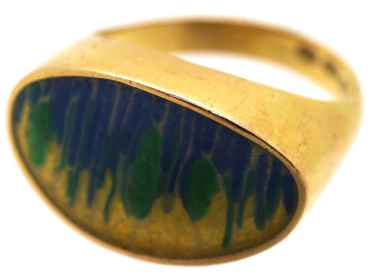 18ct Gold & Enamel Ring by Alexander Tillander Workshop