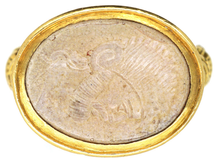 Georgian 18ct Gold Ring with Intaglio of Centurion's Head