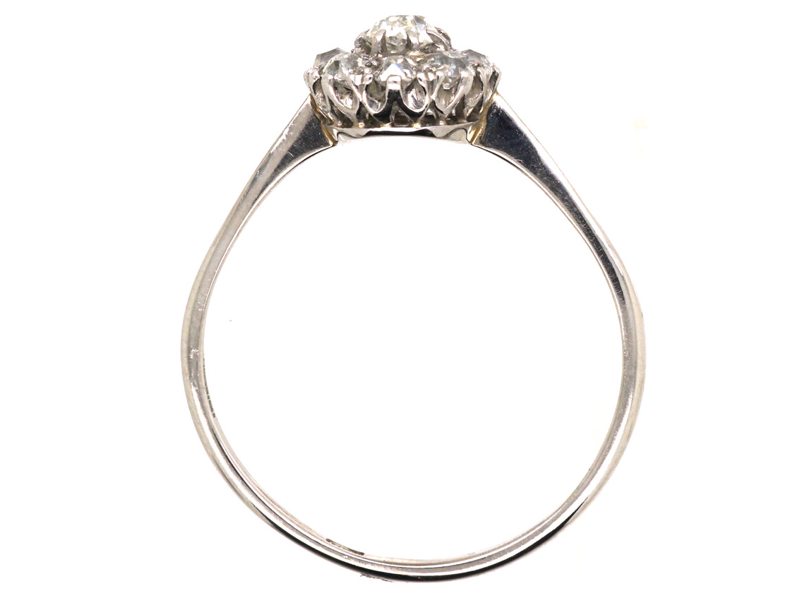 18ct White Gold Diamond Daisy Cluster Ring (936L) | The Antique ...