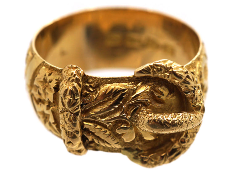 Edwardian 18ct Gold Buckle Ring