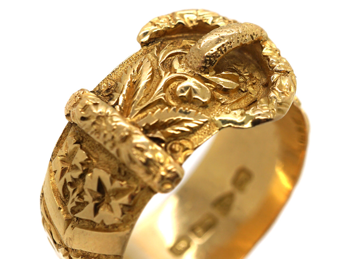 Edwardian 18ct Gold Buckle Ring (43M) | The Antique Jewellery Company