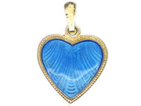 Silver Gilt & Blue Enamel Heart Pendant