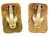 Silver & Enamel Clip On Earrings Representing 