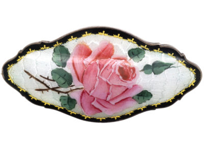 Norwegian Silver Gilt & Enamel Brooch of a Rose
