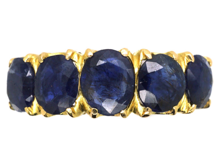 18ct Gold Five Stone Sapphire Ring