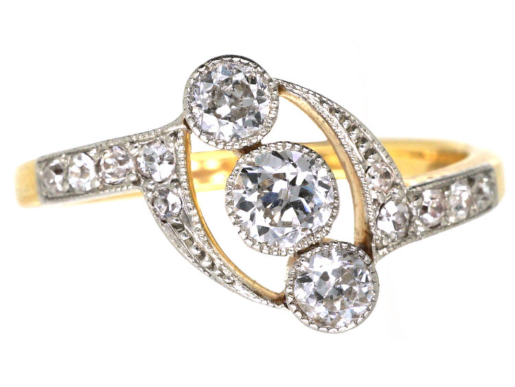 Edwardian 18ct Gold, Platinum & Diamond Ring