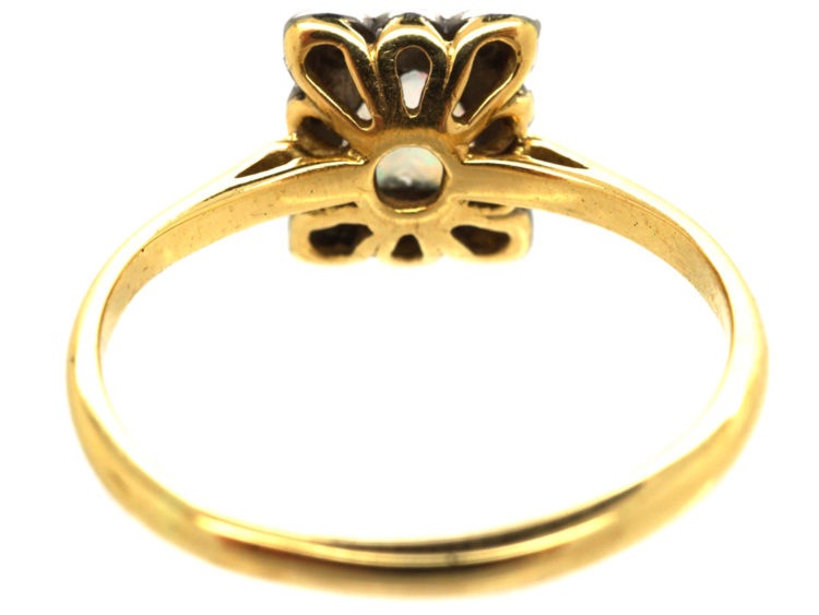 Edwardian 18ct Gold, Platinum, Heart Shaped Opal & Diamond Ring