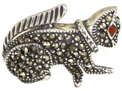 Silver & Marcasite Squirrel Brooch