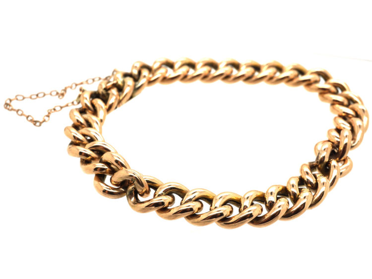 Edwardian 9ct gold Curb Bracelet