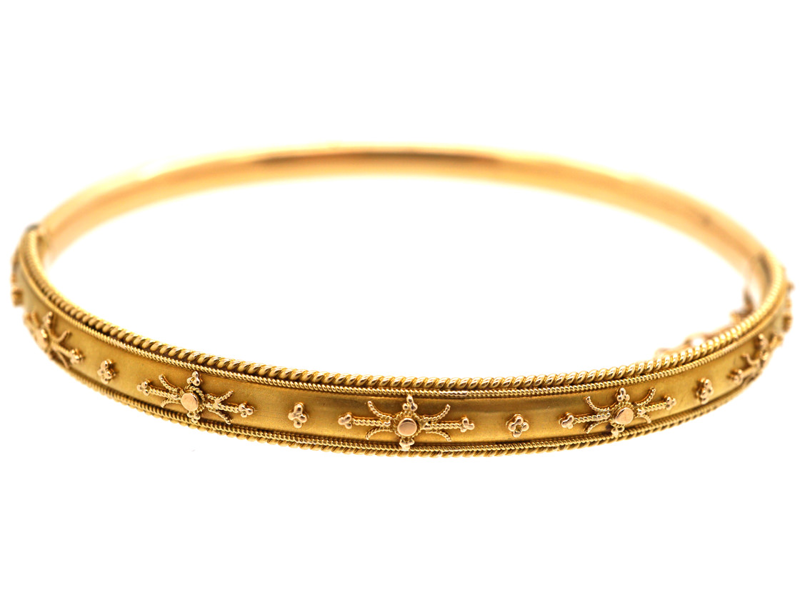 Victorian 15ct Gold Narrow Bangle (554M) | The Antique Jewellery Company