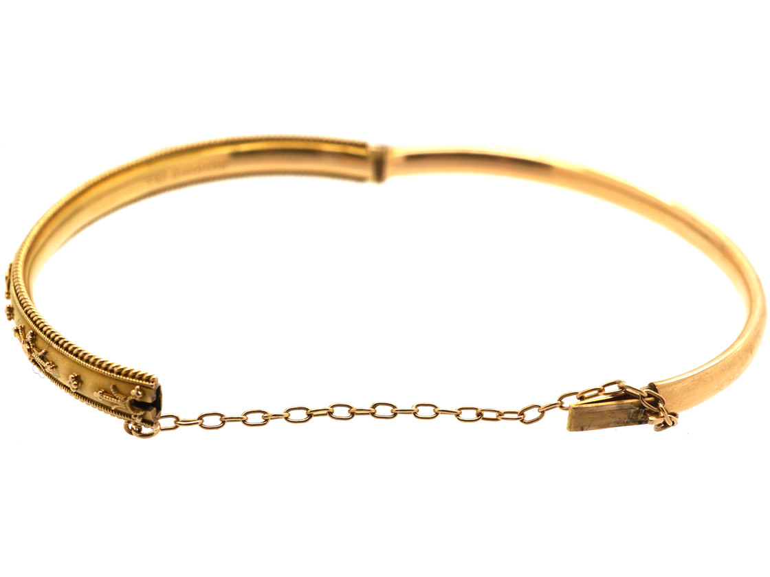 Victorian 15ct Gold Narrow Bangle (554M) | The Antique Jewellery Company