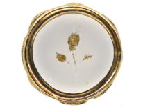 Regency 15ct Gold Cased Small Seal with Chalcedony Intaglio of a Thistle