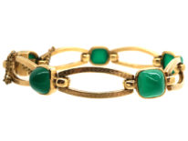 9ct Gold & Green Chalcedony Bracelet by Deakin & Francis