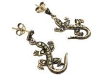 Silver & Marcasite Lizard Earrings