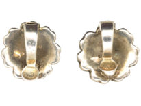 Silver & Marcasite Clip-On Flower Earrings