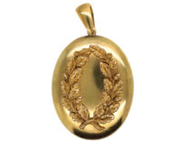 Victorian 15ct Gold Oval Locket with Acorn Motif