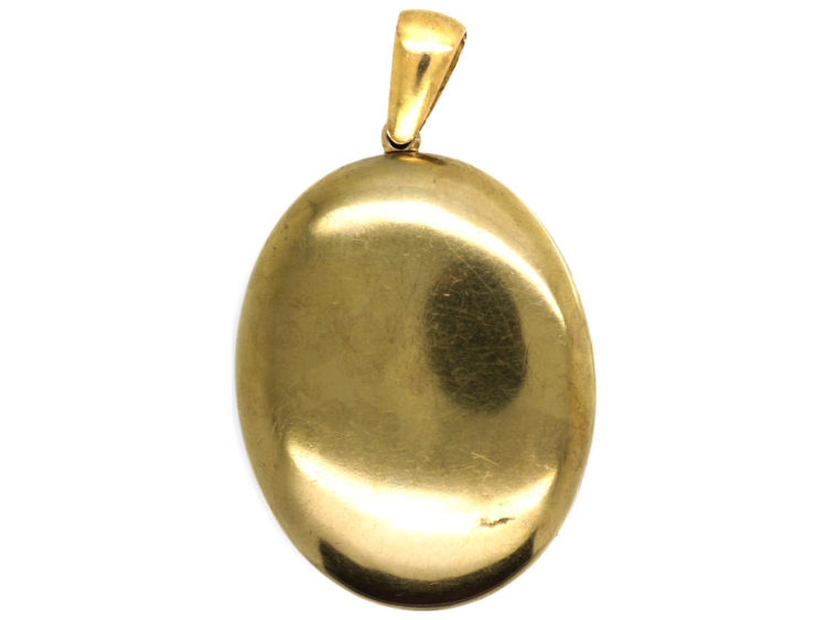 Victorian 15ct Gold Oval Locket with Acorn Motif