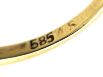 Art Deco 14ct Gold, Diamond & Aquamarine Ring
