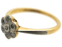 Edwardian 18ct Gold, Platinum Diamond Small Cluster Ring