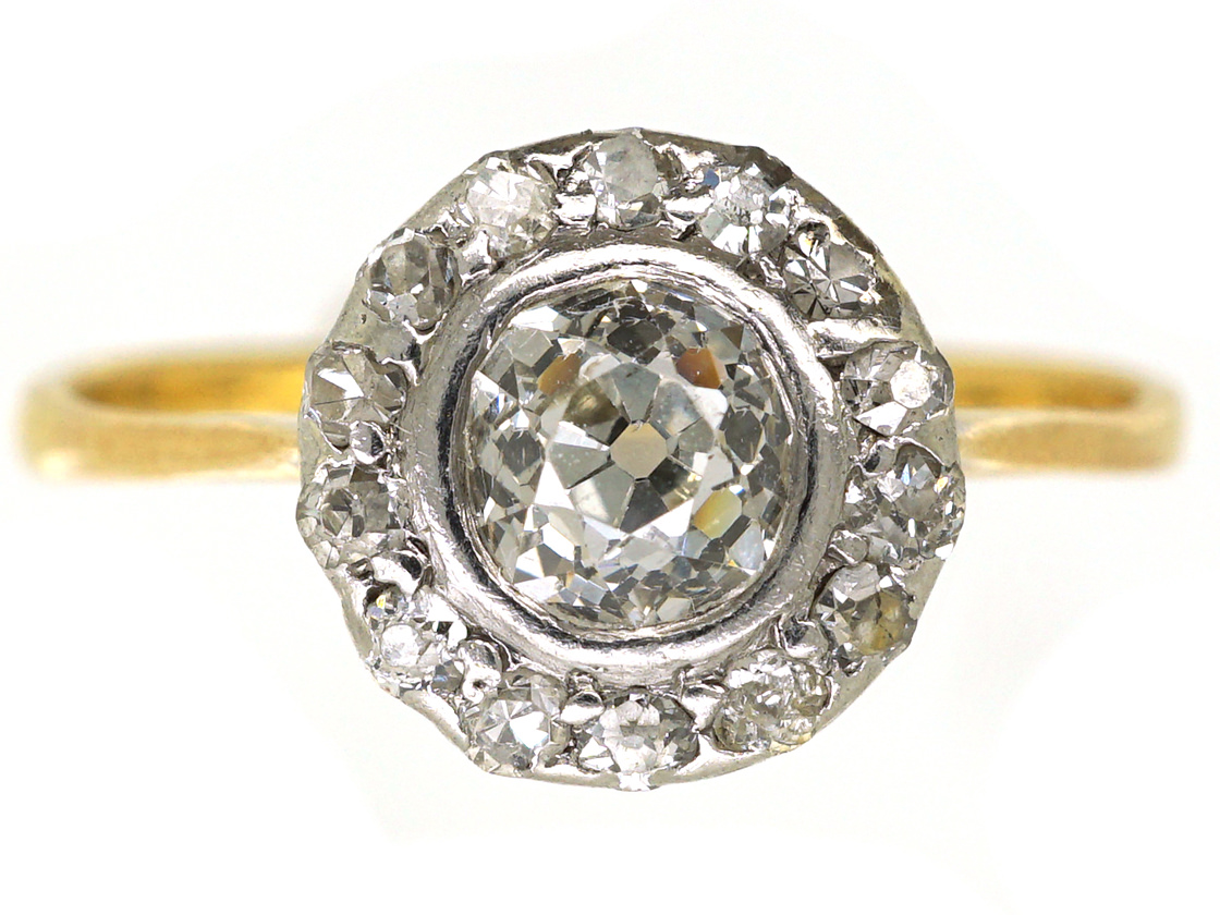 Edwardian 18ct & Platinum, Diamond Daisy Cluster Ring (151M) | The ...