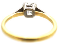 Art Deco 18ct Gold & Platinum, Old Mine Cut Diamond Solitaire Ring