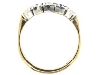 Edwardian 9ct Gold Blue & White Paste Ring