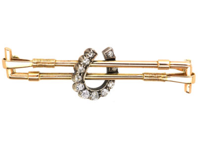 Edwardian 18ct Gold Digger Brooch set with a Rough Diamond (728L