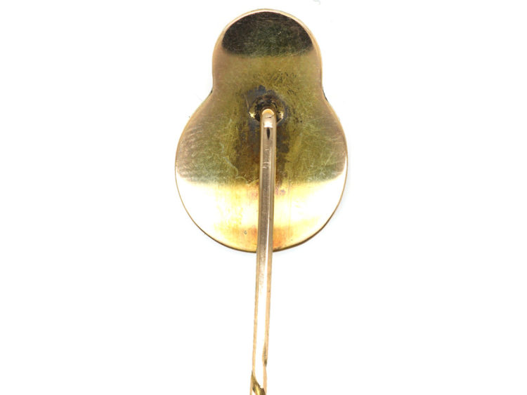 Edwardian 15ct Gold & Mother of Pearl Buddha Tie Pin
