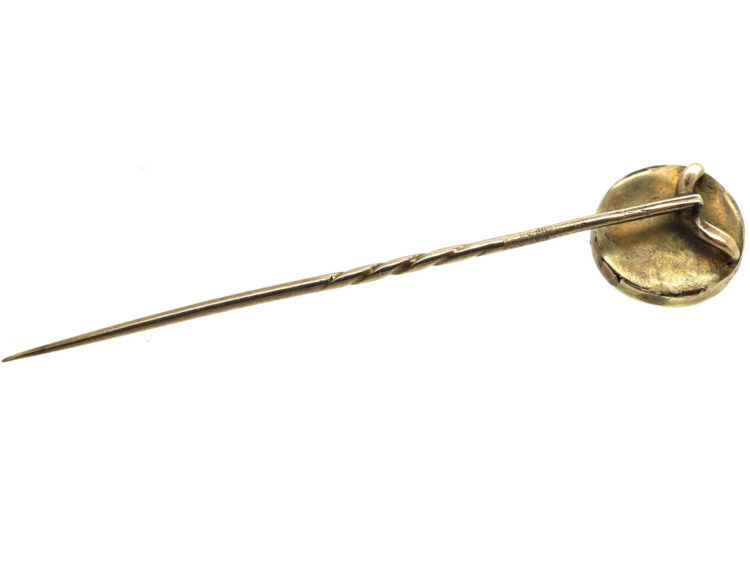 Victorian Cabochon Garnet & Natural Split Pearl Tie Pin
