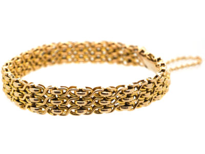 Edwardian 15ct Gold Woven Design Bracelet