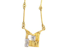 18ct Gold & Diamond Necklace by Bjorn Weckstromm for Lapponia