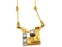 18ct Gold & Diamond Necklace by Bjorn Weckstromm for Lapponia