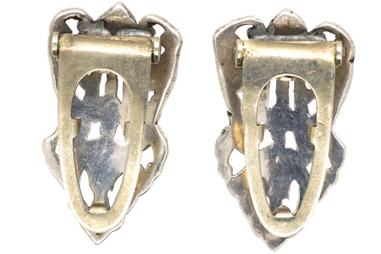 Art Deco Pair of Silver & Marcasite Double Clips