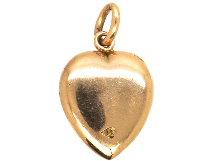 Edwardian 15ct Gold Heart set with a Natural Split Pearl
