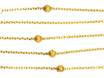 Victorian 15ct Gold Chain Interspersed with Round Beads