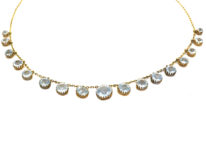 Victorian 15ct Gold & Aquamarine Drops Necklace