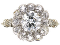 Edwardian Platinum & Diamond Cluster Ring
