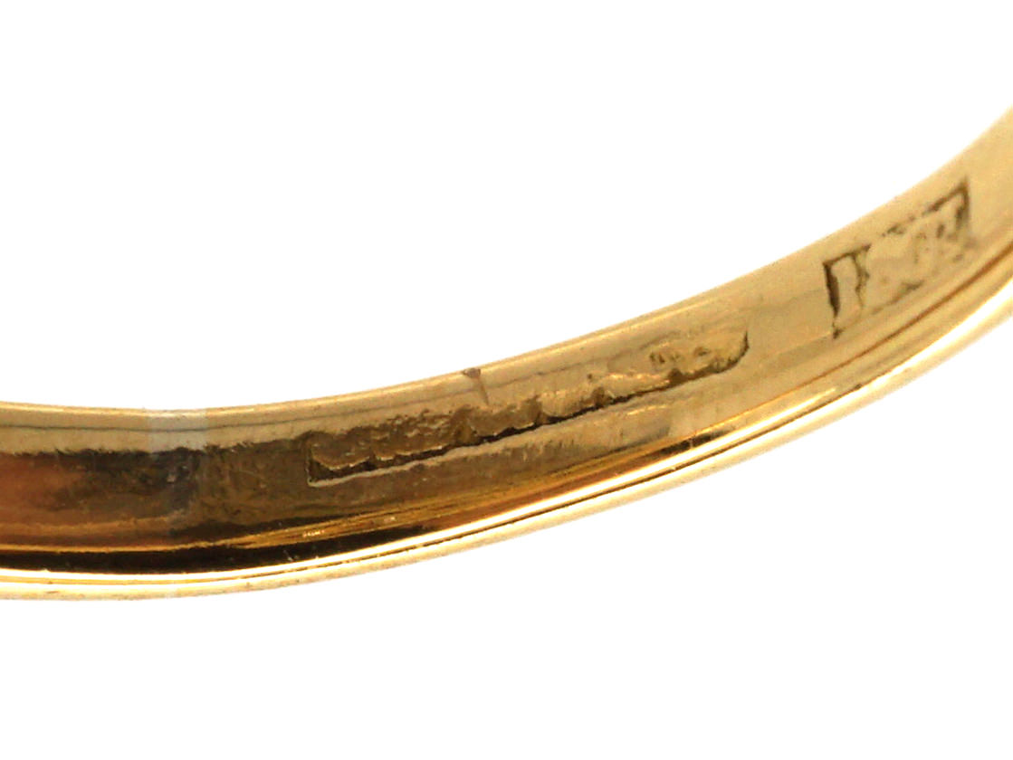 Edwardian 18ct Gold & Platinum Five Stone Diamond Crossover Ring (269M ...
