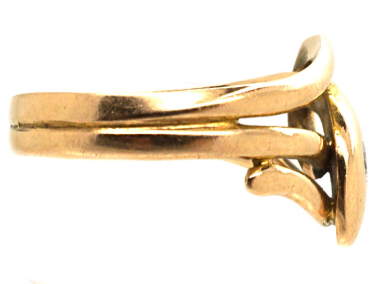Victorian 15ct Gold & Diamond Snake Ring