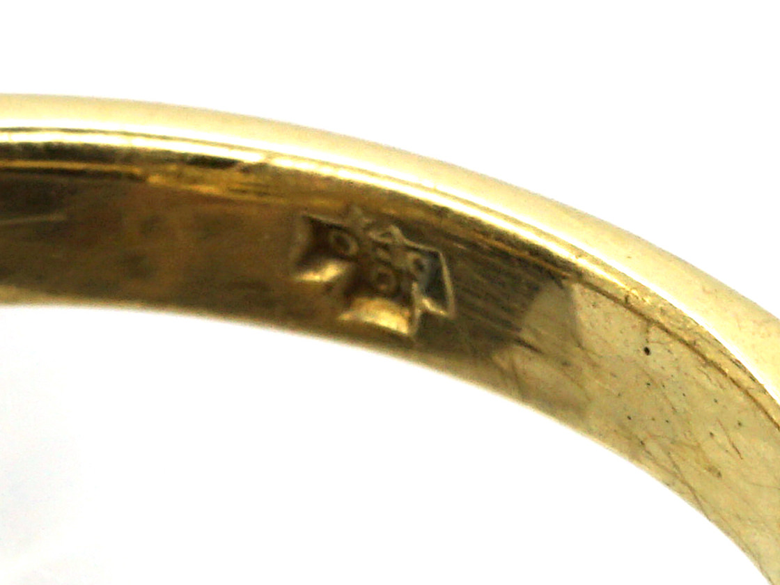 18ct Gold, Octagonal Aquamarine & Diamond Cluster Ring (251M) | The ...