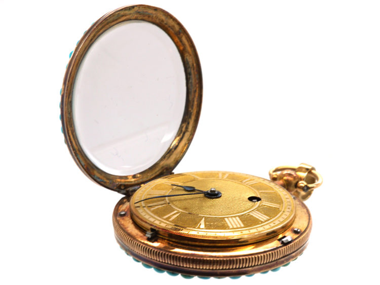 Early 19th Century French 18ct Three Colour Gold Half Hunter Watch by Le Roy