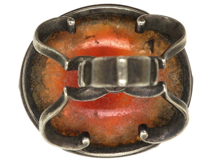 Georgian Silver Seal with Carnelian Base with a Crested Intaglio