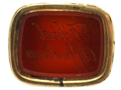 Georgian Gold Cased Seal with Carnelian Intaglio Engraved with Filial Affection