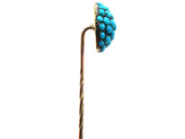 Edwardian Pave Set Turquoise Tie Pin