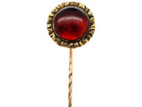 Georgian 15ct Gold Garnet Cabochon Tie Pin