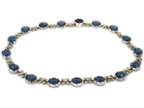 Edwardian Silver & Blue & White Paste Necklace