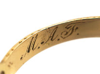Georgian 15ct Gold, Almandine Garnet & Emerald Crossover Ring