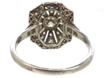 Art Deco Platinum, Enamel & Diamond Octagonal Shaped Ring