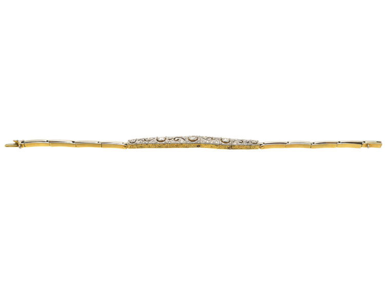 Art Deco 18ct Gold & Platinum, Diamond Bracelet